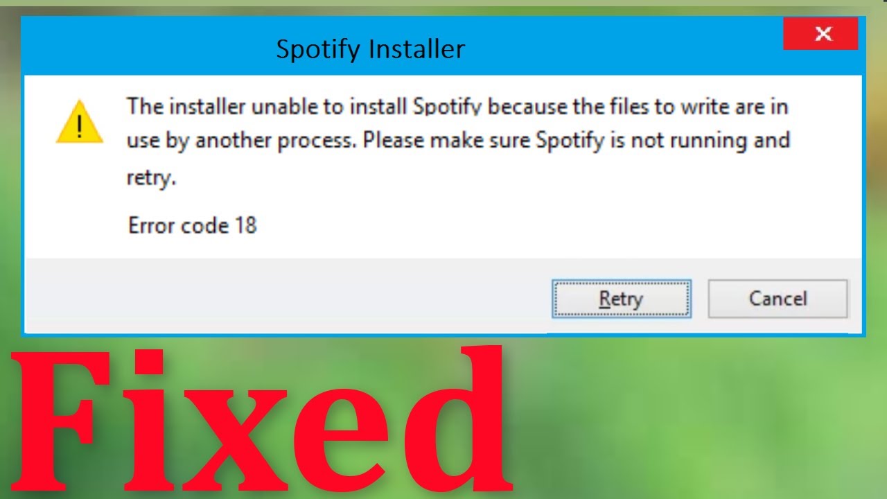 Spotify error code 18